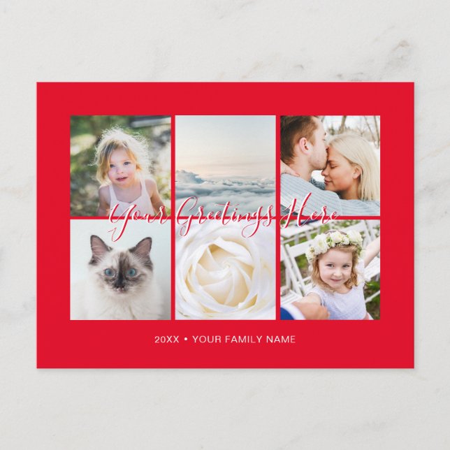 Personalised 6 photos Universal Greetings Postcard (Front)