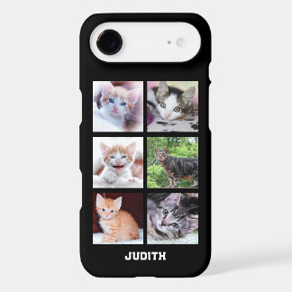 Personalised 6 Square Pet Photo Collage Black