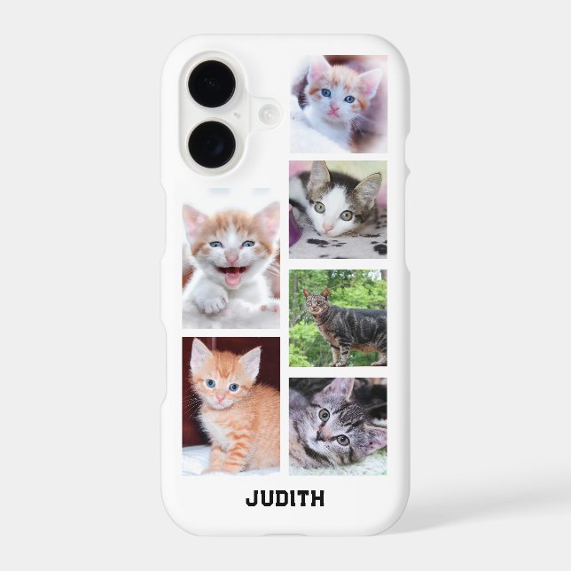 Personalised 6 Square Pet Photo Collage White (Back)