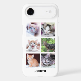 Personalised 6 Square Pet Photo Collage White