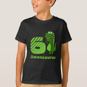 Personalised 6th Birthday Dinosaur T-Shirt