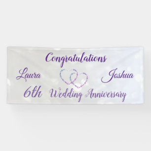 Personalised 6th Wedding Anniversary Banner