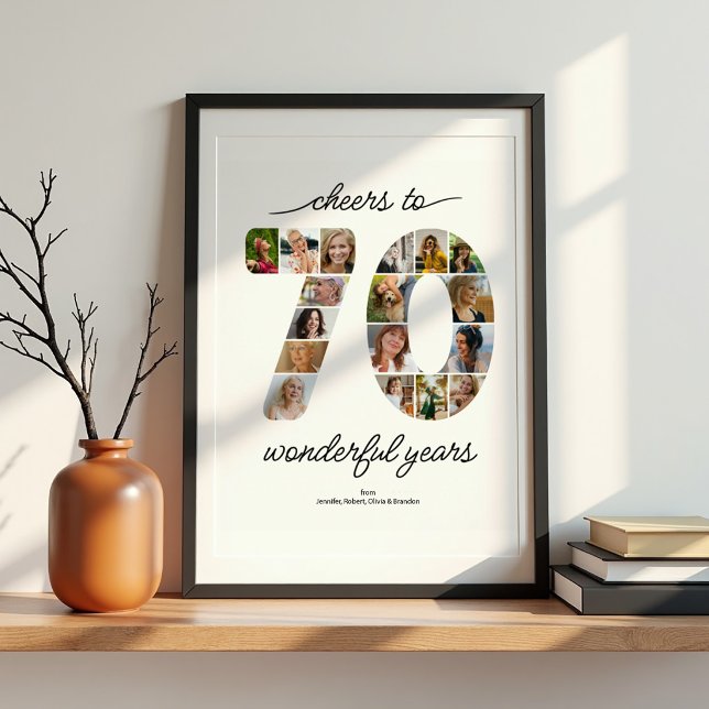 Personalised 70 Photo Collage Celebration Poster (Creator Uploaded)