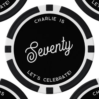 Personalised 70 Seventy Seventieth Birthday Poker Chips