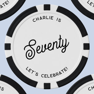 Personalised 70 Seventy Seventieth Birthday Poker Chips