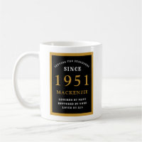 Personalised 70th Birthday 1951 Elegant Black Gold