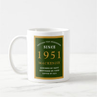 Personalised 70th Birthday 1951 Elegant Green Gold