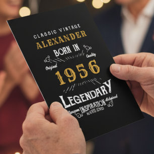 Personalised 70th Birthday Born 1951 Vintage Black Card