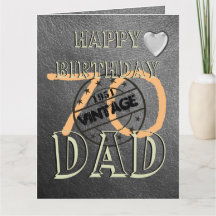 Personalised 70th Birthday Card For Dad