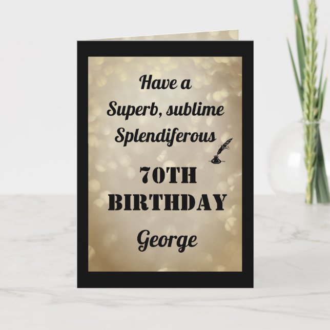Personalised 70th Birthday Folded Greeting Card (Front)