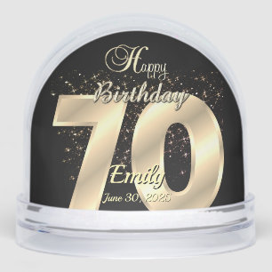 Personalised 70th Birthday Gift Snow Globe 