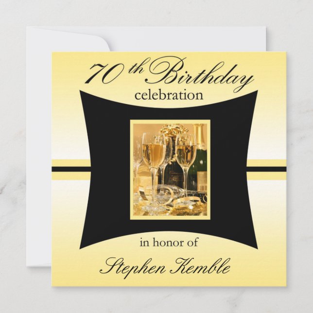 Personalised 70th Birthday Party Invitations (Front)