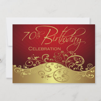 Personalised 70th Birthday Party Invitations