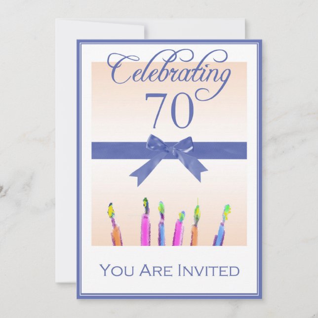 Personalised 70th Birthday Party Invitations (Front)