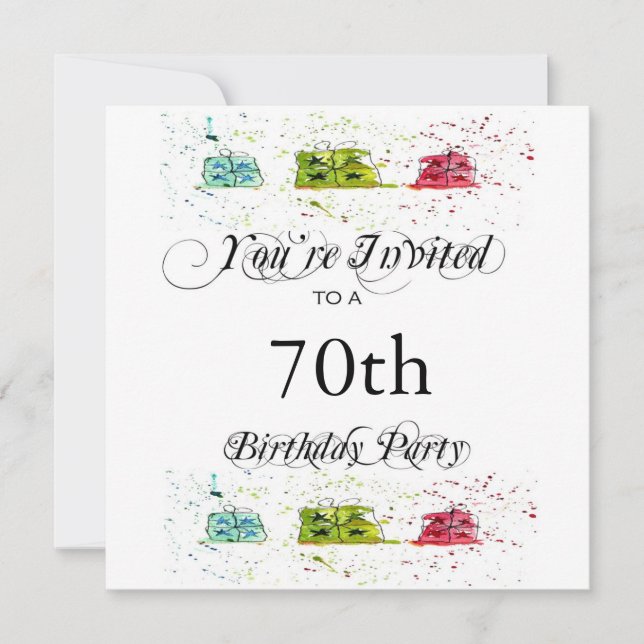Personalised 70th Birthday Party Invitations (Front)