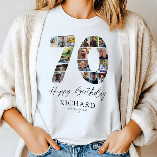 Personalised 70th Birthday Photo Collage T-Shirt