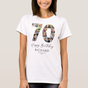 Personalised 70th Birthday Photo Collage T-Shirt