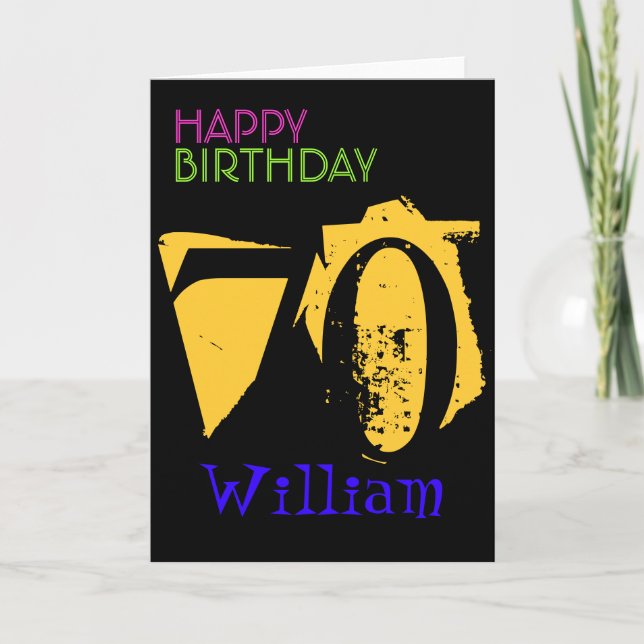 Personalised 70th Birthday POP Greeting Card (Front)