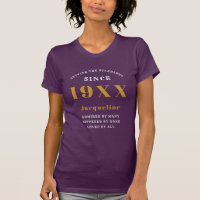 Personalised 70th Birthday Purple Gold For Her