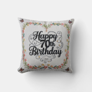 Personalised 70th Birthday Throw Pillow: A Unique Cushion