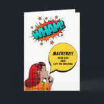 Personalised 70th Birthday Vintage Comic Funny Card<br><div class="desc">Say happy birthday and have some fun with this vintage retro style halftone style comic book birthday card with that "over the hill" vibe. Easily customised using the template provided.</div>