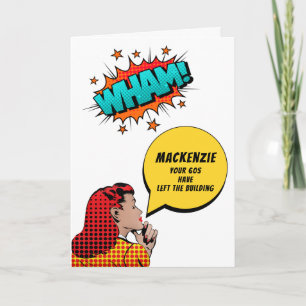 Personalised 70th Birthday Vintage Comic Funny Card