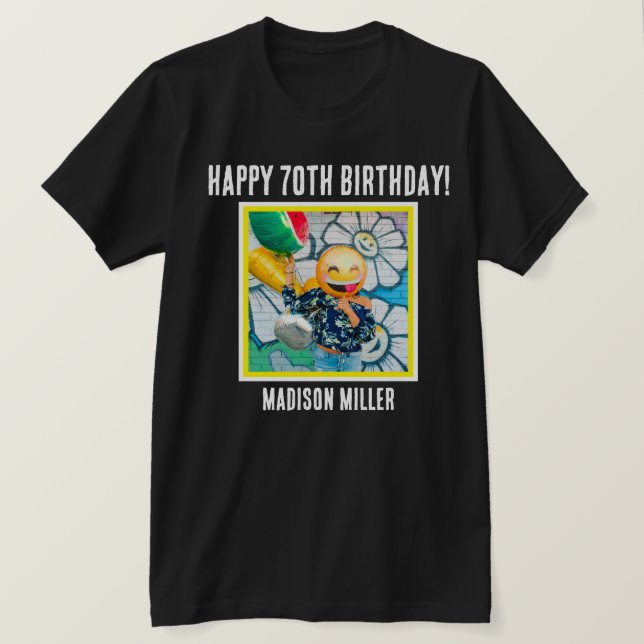 Personalised 70th Milestone Birthday T-Shirt (Design Front)
