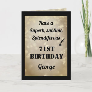 Personalised 71st Birthday Folded Greeting Card