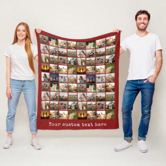 Personalised 72 Photo Collage Fleece Blanket
