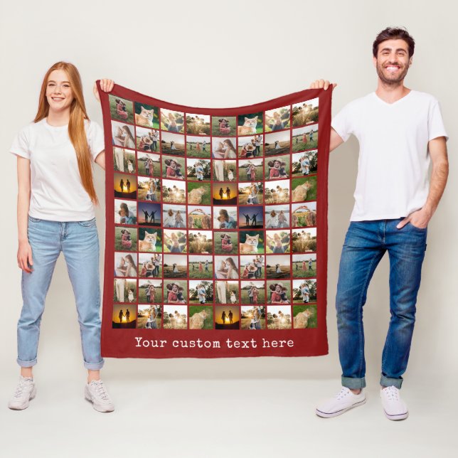 Personalised 72 Photo Collage Fleece Blanket (In Situ)