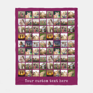 Personalised 72 Photo Collage Fleece Blanket