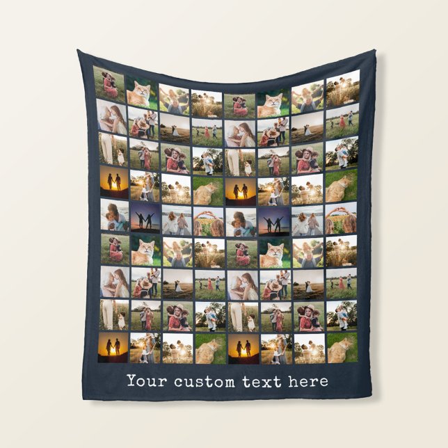 Personalised 72 Photo Collage Fleece Blanket (Creator Uploaded)