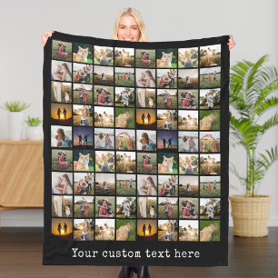 Personalised 72 Photo Collage Fleece Blanket