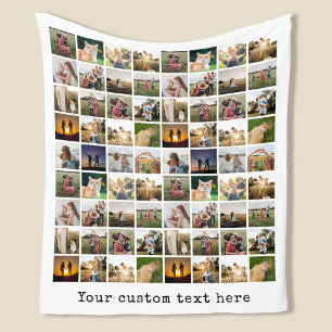 Personalised 72 Photo Collage Fleece Blanket