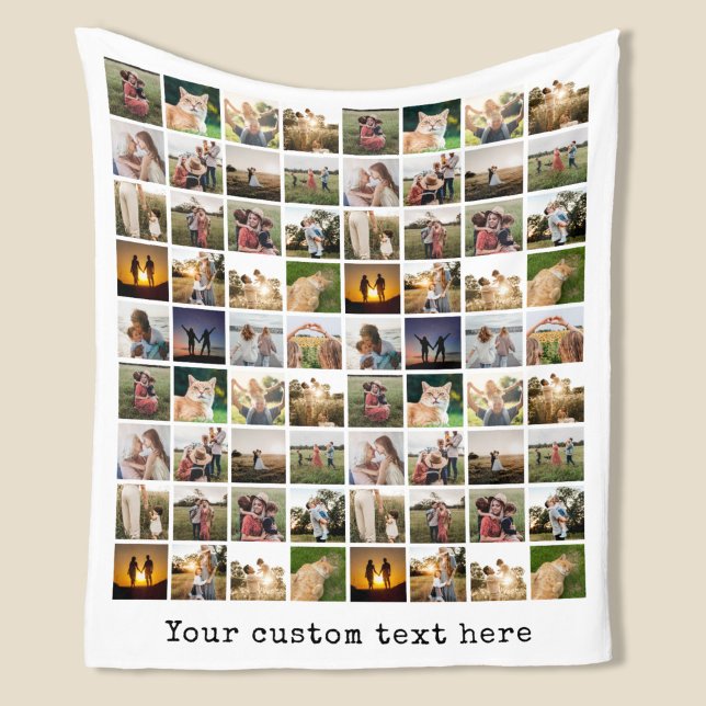 Personalised 72 Photo Collage Fleece Blanket (Creator Uploaded)