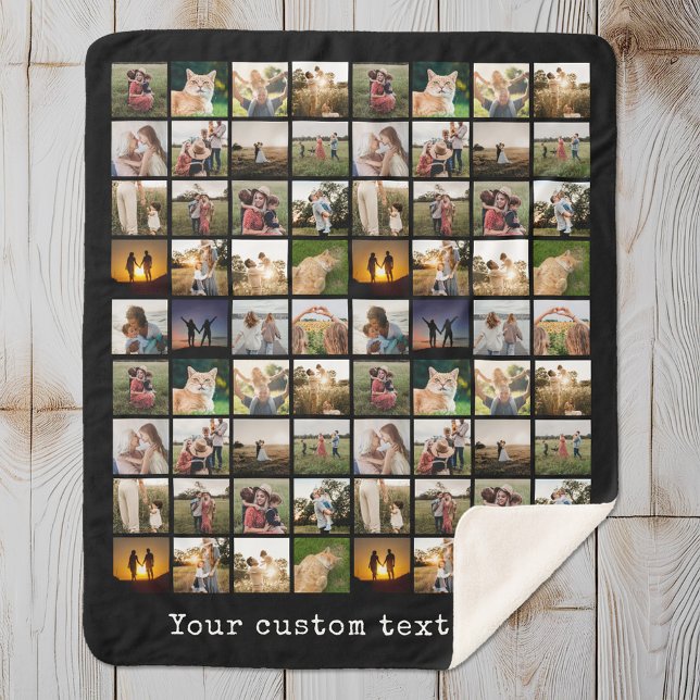 Personalised 72 Photo Collage Sherpa Blanket (Creator Uploaded)