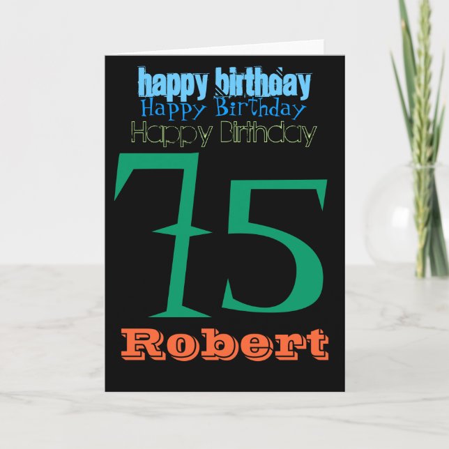 Personalised 75th Birthday Greeting Card (Front)