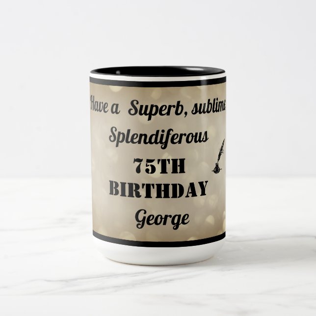 Personalised 75th Birthday Mug (Center)