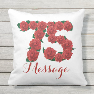 Personalised 75th birthday Outdoor Throw Pillow
