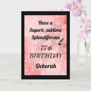 Personalised 77th Birthday Folded Greeting Card