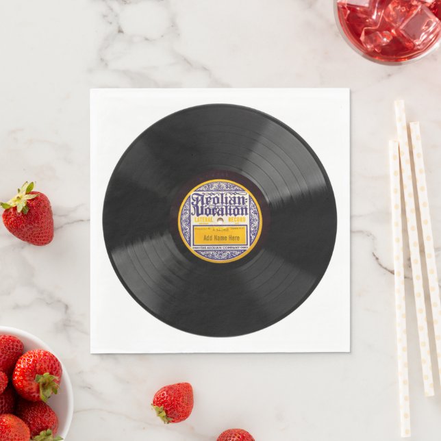 Personalised 78 Vinyl Record Design Paper Napkins (Insitu)