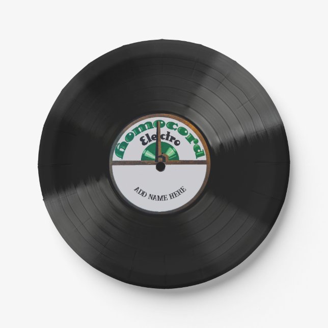 Personalised 78 Vinyl Record Design Paper Plates (Front)