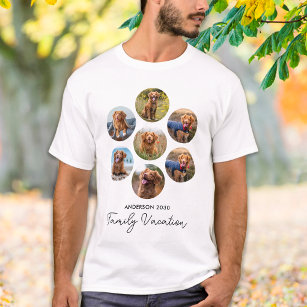Personalised 7 Photo Collage Family Vacation T-Shirt