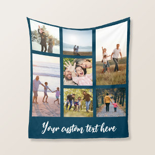 Personalised 7 Photo Collage Fleece Blanket