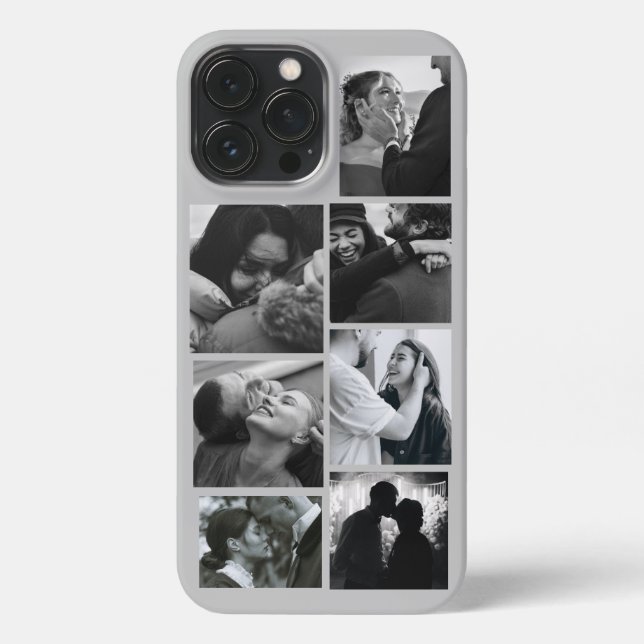 Personalised 7 Photo Collage on Grey Case (Back)