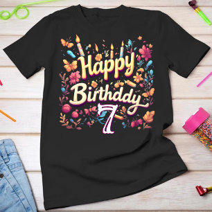 Personalised 7th Birthday Girl T-Shirt