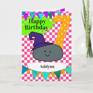 Personalised 7th Birthday Halloween Witch Card