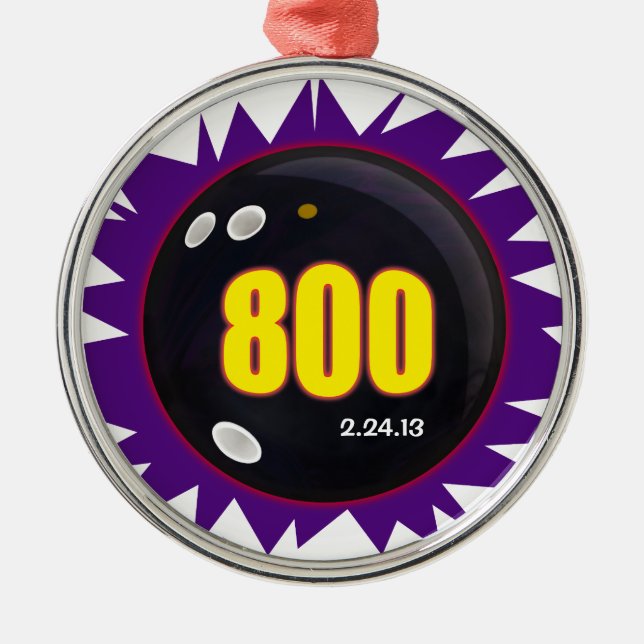 Personalised 800 Series in Bowling, Metal Tree Decoration (Front)