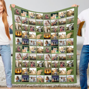 Personalised 80 Photo Collage Fleece Blanket