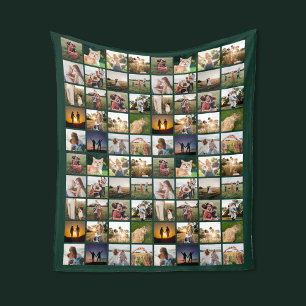 Personalised 80 Photo Collage Fleece Blanket